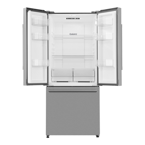 Galanz 16 Cu Ft 3 Door French Door Refrigerator with Built-in Ice Maker GLR16FS2K16